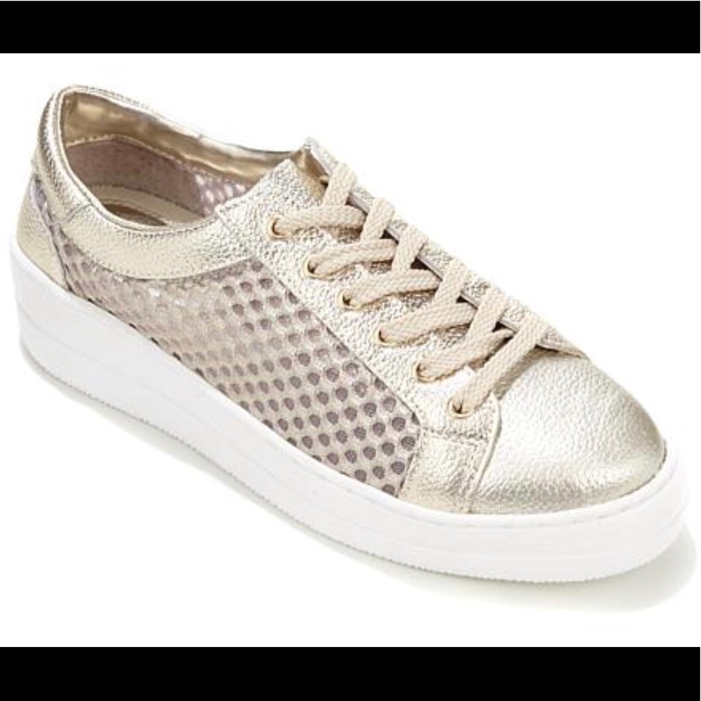 Steven Natural Comfort Napa Sneaker Gold Sz 8.5